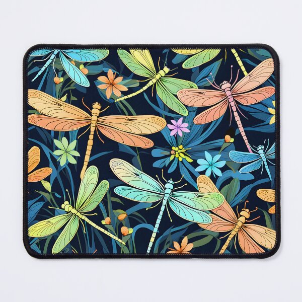 Item preview, Dragonfly Social Club Dragonflies and Flowers designed and sold by Glimmersmith.