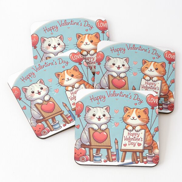 Item preview, happy valentine's day cats designed and sold by anarojas96.