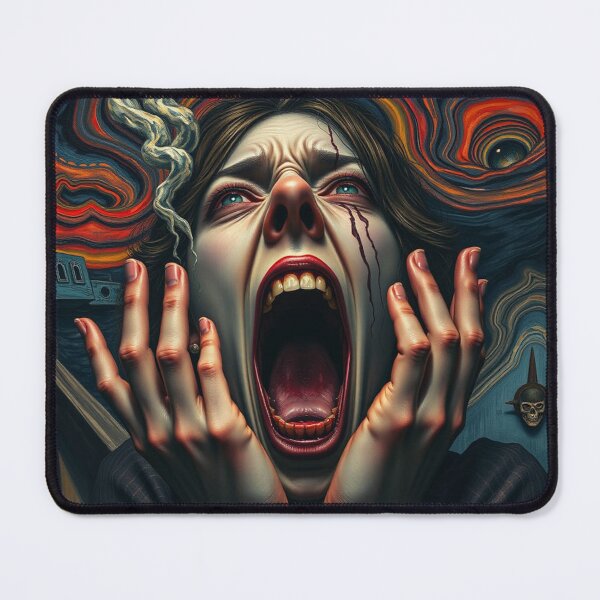 Item preview, Tormented Woman in a Haunting, Munch-Inspired Scream designed and sold by SandyMDesigns.