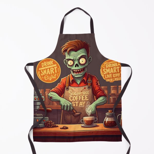 Item preview, Zombie Barista Promotes Sugar-Free Coffee for Healthy Living designed and sold by Thaivi Design.