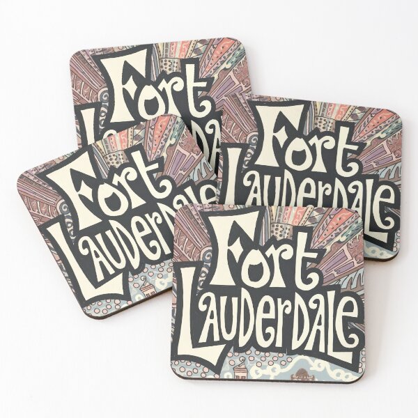 Item preview, Fort Lauderdale City Vintage Whimsical Retro Doodle Typography Art designed and sold by Witty Shirts.
