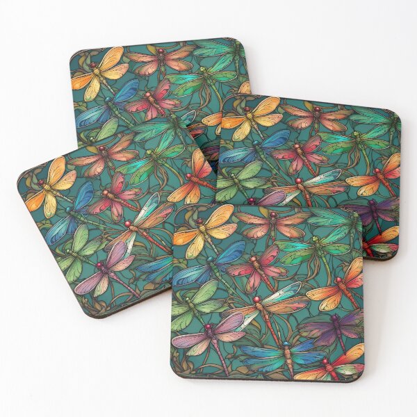 Item preview, Dragonfly Rush A Swarm Of Colorful Dragonflies designed and sold by Glimmersmith.
