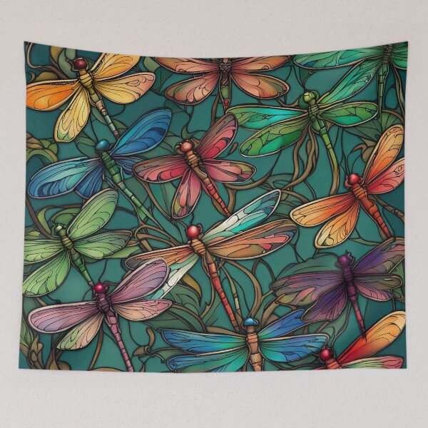 Item preview, Dragonfly Rush A Swarm Of Colorful Dragonflies designed and sold by Glimmersmith.