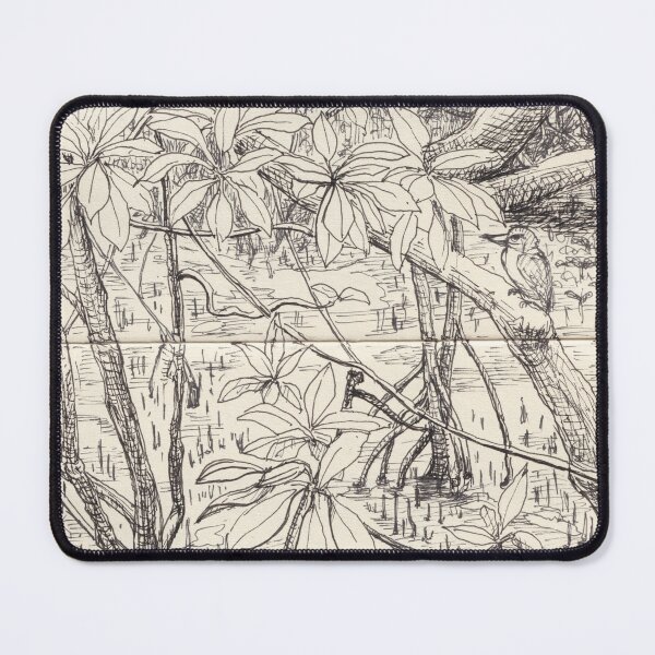 Item preview, Kingfisher in the mangrove designed and sold by BirdsAndBrush.