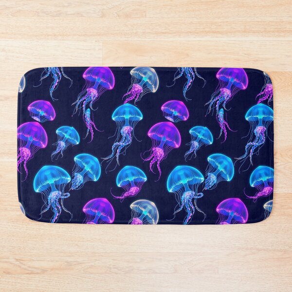 Item preview, Luminescent Rainbow Jellyfish on Navy Blue designed and sold by svarupa.