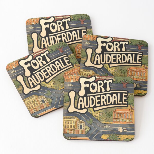 Item preview, Fort Lauderdale City Vintage Whimsical Retro Doodle Typography Art designed and sold by Witty Shirts.