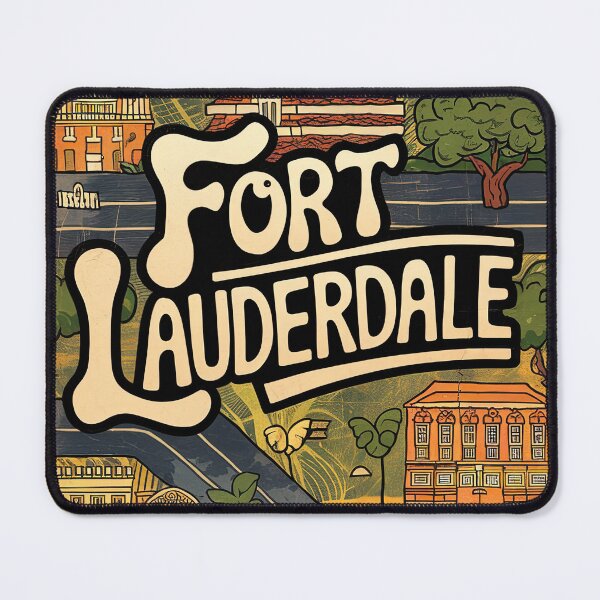 Item preview, Fort Lauderdale City Vintage Whimsical Retro Doodle Typography Art designed and sold by Witty Shirts.