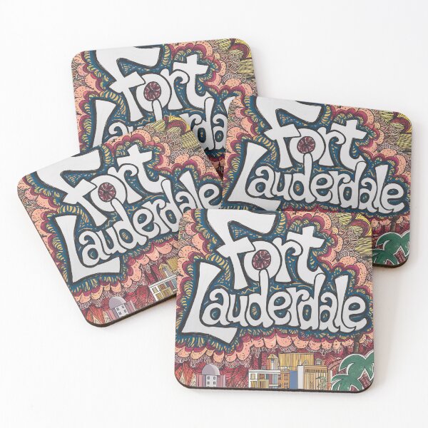 Item preview, Fort Lauderdale City Vintage Whimsical Retro Doodle Typography Art designed and sold by Witty Shirts.