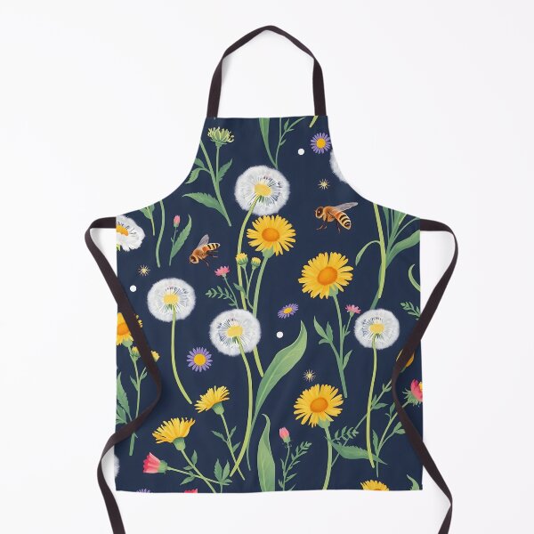 Item preview, Bees and wildflowers Dark blue  designed and sold by svarupa.