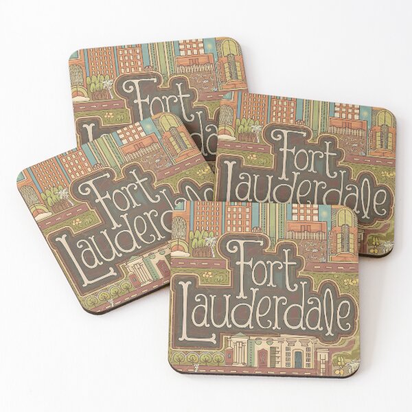 Item preview, Fort Lauderdale City Vintage Whimsical Retro Doodle Typography Art designed and sold by Witty Shirts.