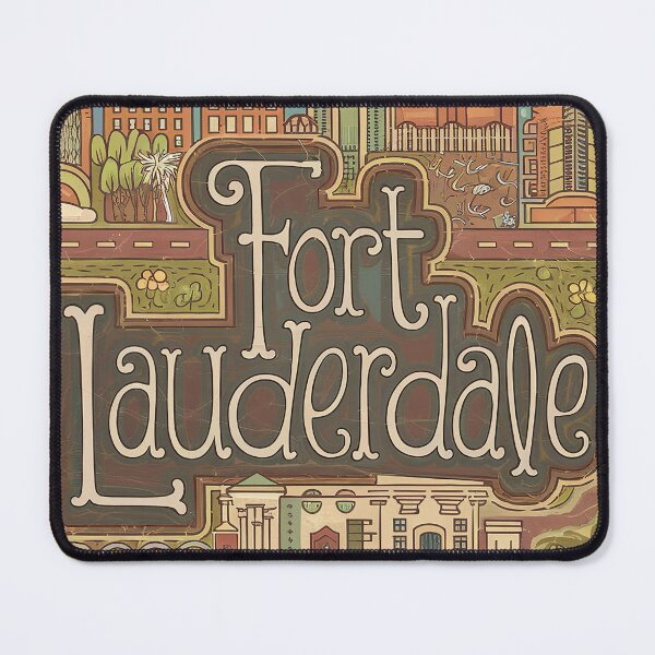 Item preview, Fort Lauderdale City Vintage Whimsical Retro Doodle Typography Art designed and sold by Witty Shirts.