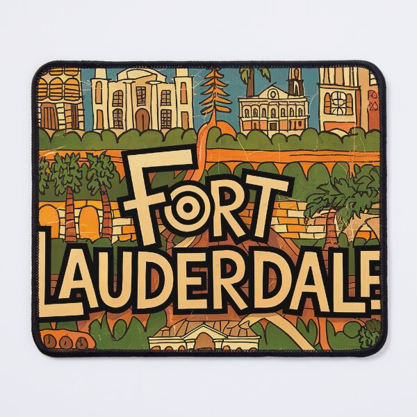 Item preview, Fort Lauderdale City Vintage Whimsical Retro Doodle Typography Art designed and sold by Witty Shirts.