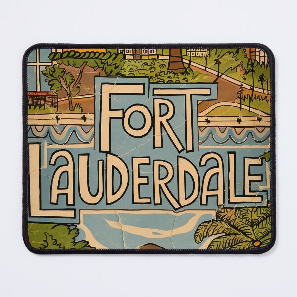 Item preview, Fort Lauderdale City Vintage Whimsical Retro Doodle Typography Art designed and sold by Witty Shirts.
