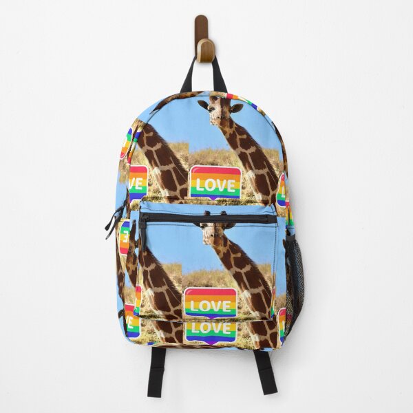 Item preview, Beautiful Wild Giraffe Rainbow Love Fine Art Print designed and sold by Yogibear & Rachelle .