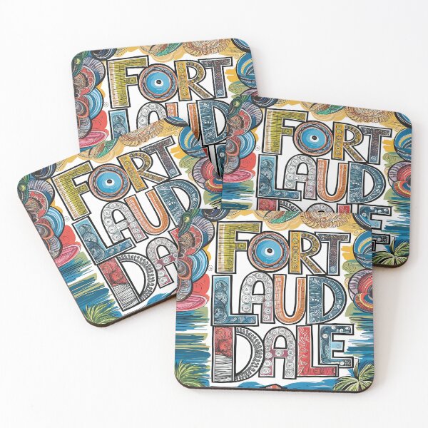 Item preview, Fort Lauderdale City Vintage Whimsical Retro Doodle Typography Art designed and sold by Witty Shirts.