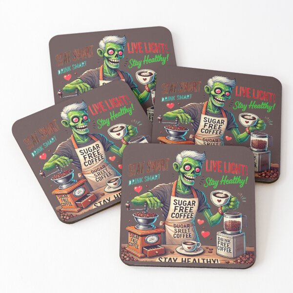 Item preview,  Zombie Barista Promotes Sugar-Free Coffee for Healthy Living designed and sold by Thaivi Design.