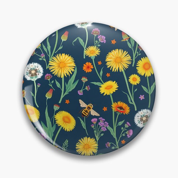 Item preview, Bees and wildflowers Dark blue  designed and sold by svarupa.