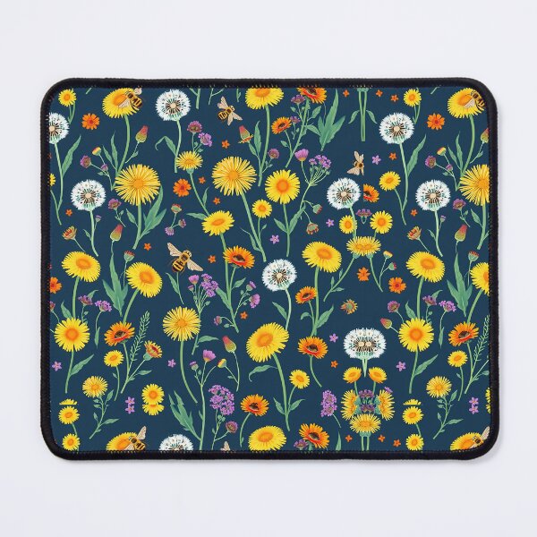 Item preview, Bees and wildflowers Dark blue  designed and sold by svarupa.