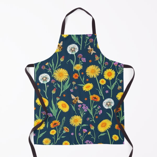 Item preview, Bees and wildflowers Dark blue  designed and sold by svarupa.