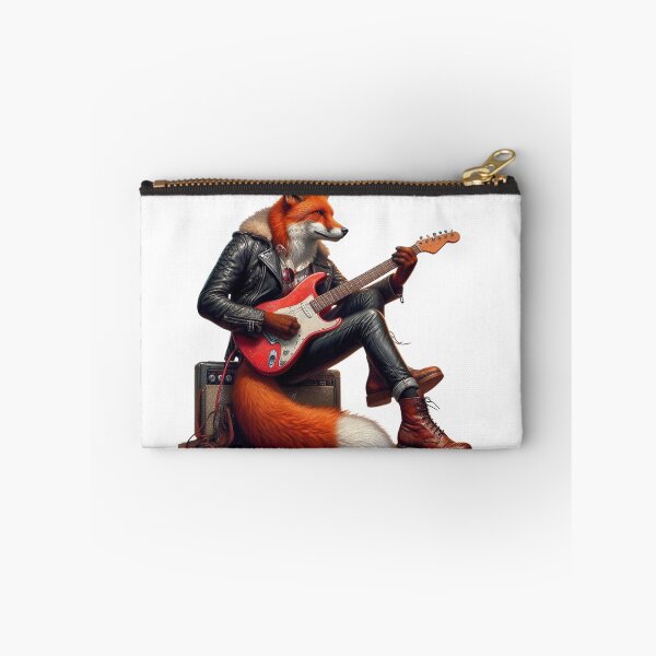 Item preview, Animal Spirit - Fox wearing Leather Jacket with an Electric Guitar - Rock Star designed and sold by erkabees.