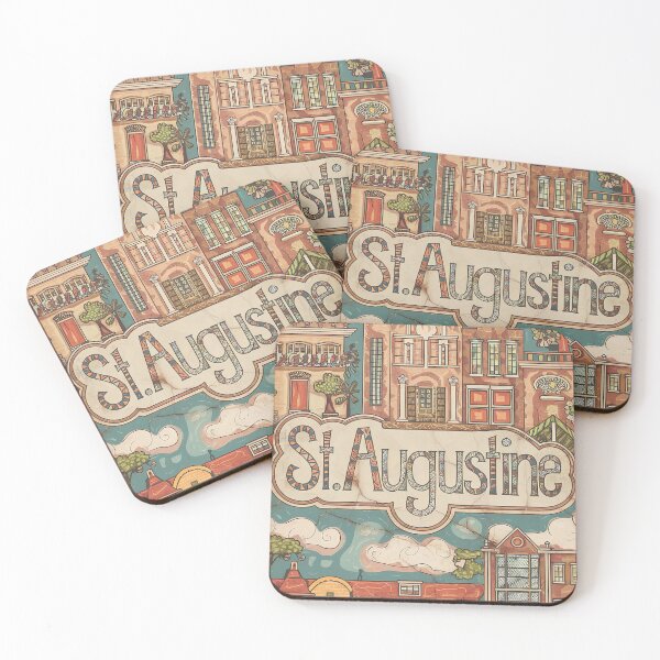 Item preview, St. Augustine City Vintage Whimsical Retro Doodle Typography Art designed and sold by Witty Shirts.