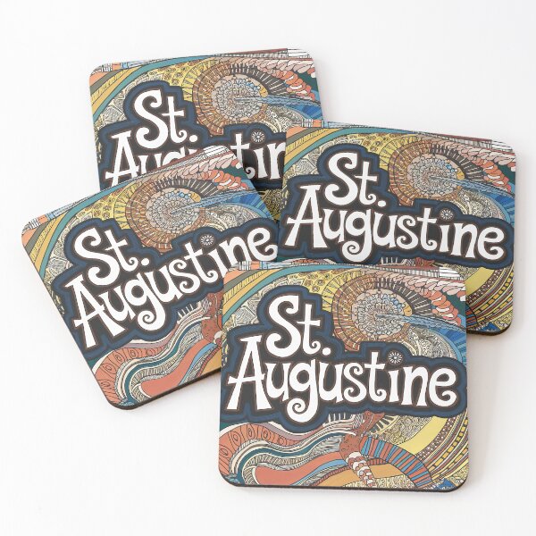 Item preview, St. Augustine City Vintage Whimsical Retro Doodle Typography Art designed and sold by Witty Shirts.