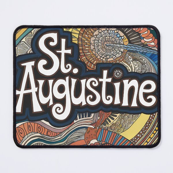 Item preview, St. Augustine City Vintage Whimsical Retro Doodle Typography Art designed and sold by Witty Shirts.