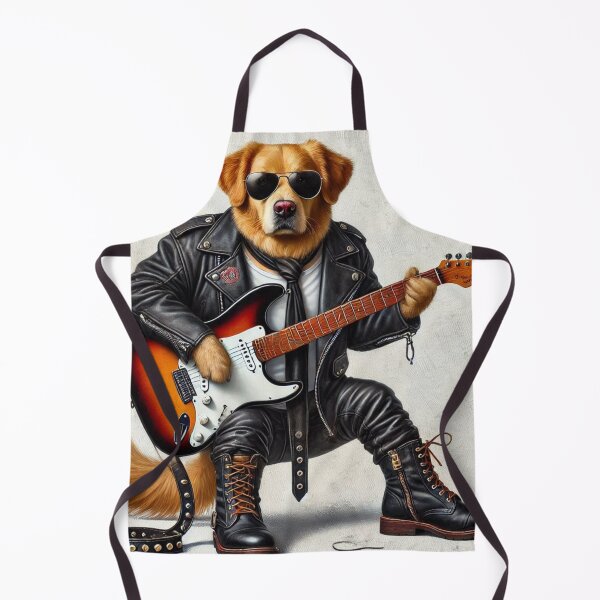 Artikelvorschau, Animal Spirit - Hund in schwarzer Lederjacke, Rockstar mit E-Gitarre entworfen und verkauft von erkabees.