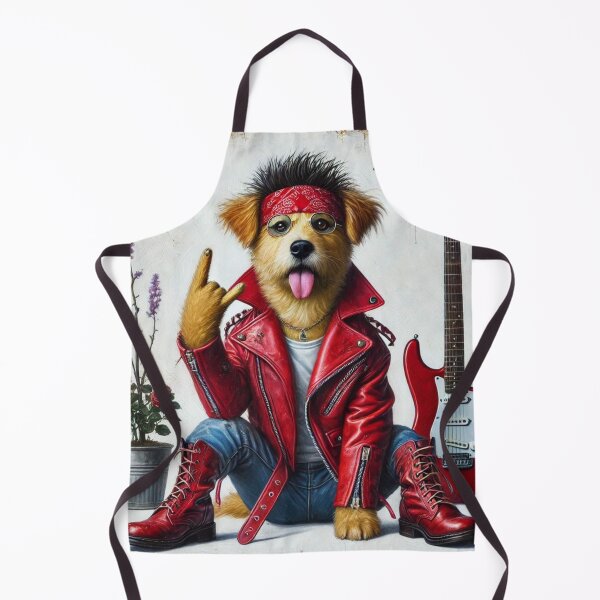 Artikelvorschau, Animal Spirit - Hund in roter Lederjacke, Rockstar mit E-Gitarre entworfen und verkauft von erkabees.
