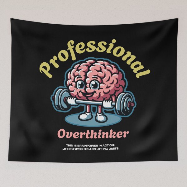 Item preview, professional overthinker typography text brain Morcaworks designed and sold by Morcawork.