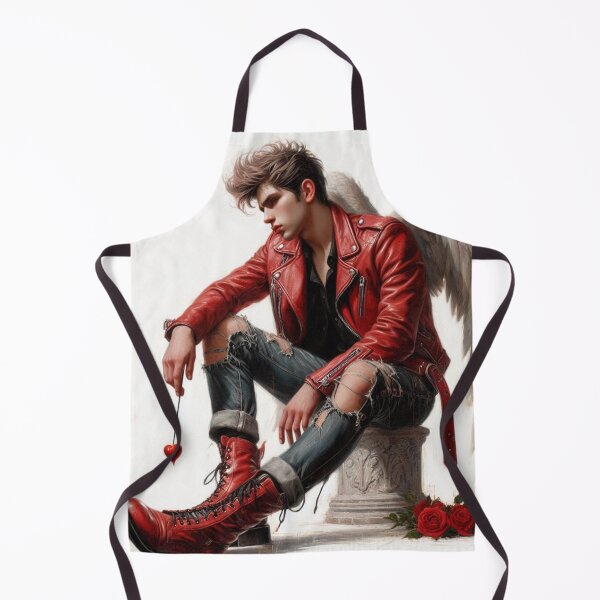 Item preview, Animal Spirit - Cupid wearing Red Leather Jacket, Rockstar with an Electric Guitar designed and sold by erkabees.