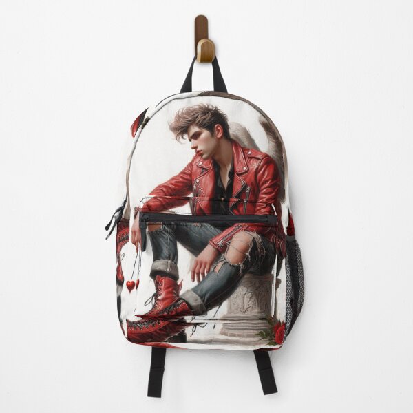 Item preview, Animal Spirit - Cupid wearing Red Leather Jacket, Rockstar with an Electric Guitar designed and sold by erkabees.