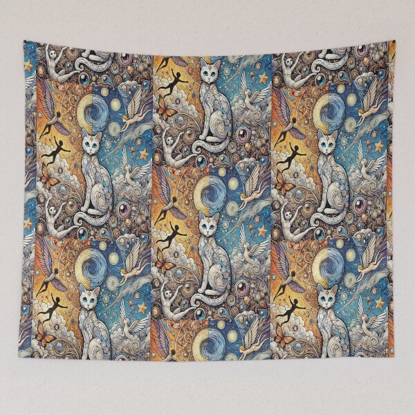Item preview, cat with angels and eyes around him designed and sold by anarojas96.