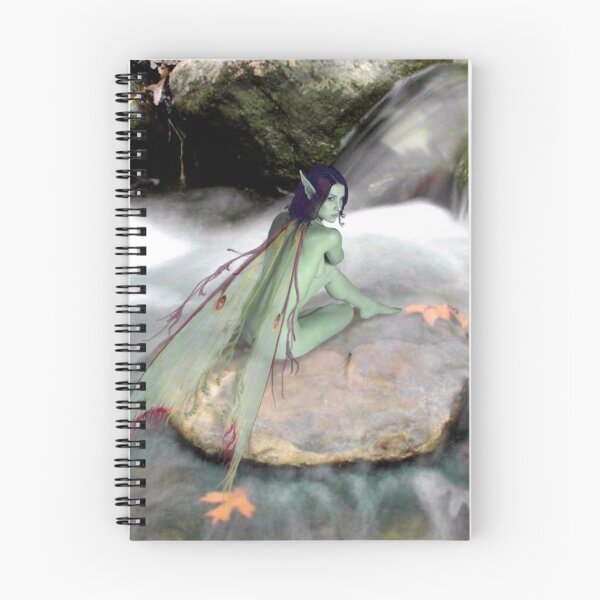 Item preview, Serenity river pixie water fairy elf girl sitting on river stone designed and sold by GreyForest.