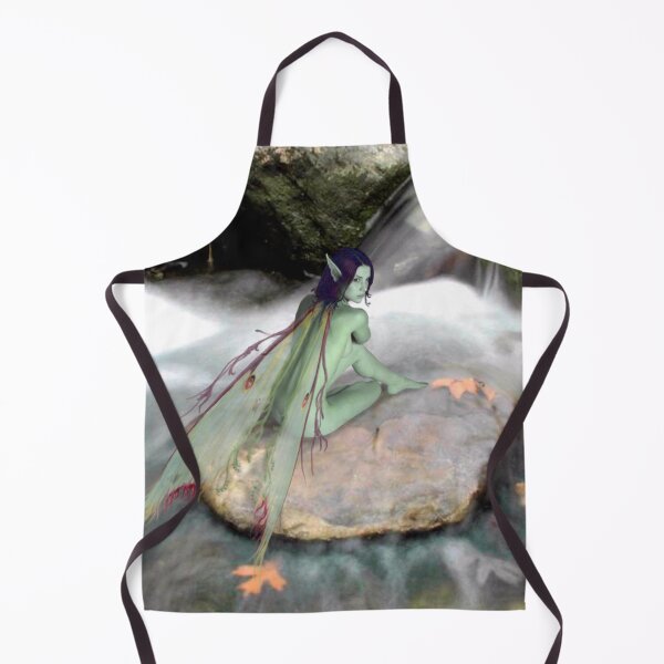 Item preview, Serenity river pixie water fairy elf girl sitting on river stone designed and sold by GreyForest.