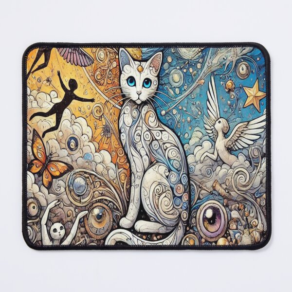 Item preview, cat with angels and eyes around him designed and sold by anarojas96.