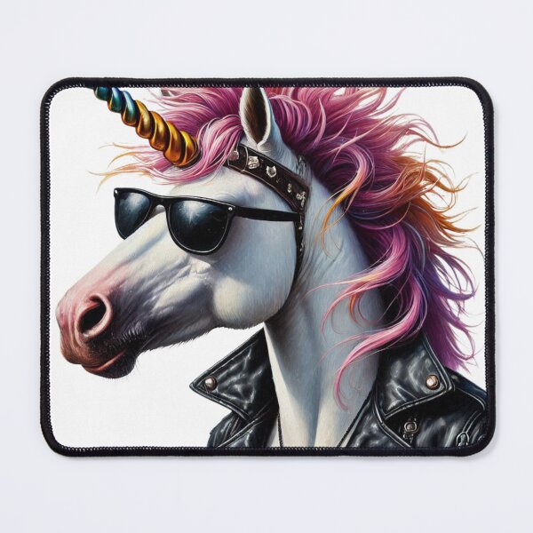 Item preview, Animal Spirit - Unicorn wearing Black Leather Jacket, Rockstar designed and sold by erkabees.