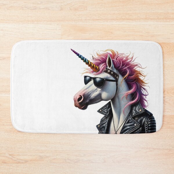 Item preview, Animal Spirit - Unicorn wearing Black Leather Jacket, Rockstar designed and sold by erkabees.