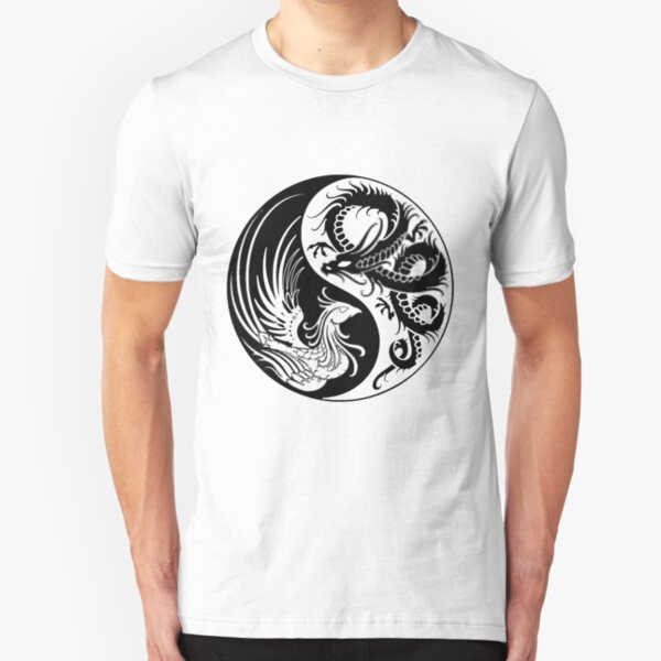 Dragon Phoenix ying yang Slim Fit T-Shirt