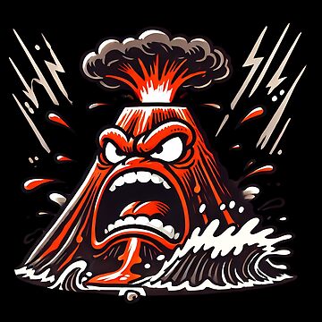 Artwork thumbnail, Volcano Eruption by Funny Vintage Stickers And T-Shirts
