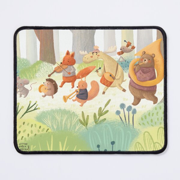 Item preview, Spring design with cute forest animals marching and playing music instruments in the forest designed and sold by volhakaliaha.