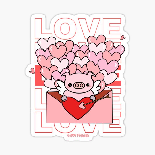 Giddy Piggies Valentine Love Delivery Sticker