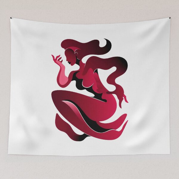 Item preview, Abstract Elegance: Red-Hued Woman in Motion designed and sold by SplashTastic.