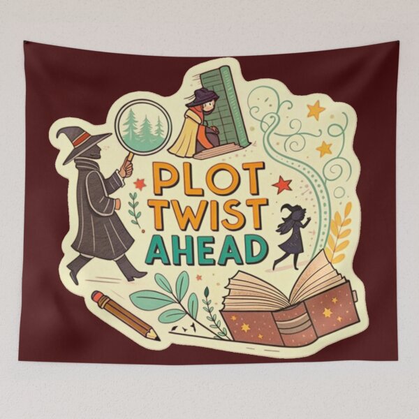 Item preview, Plot Twist Ahead, Quirky Text With A Mystery Book Theme, Bookish Decoration, Book Lovers Gifts, Kindle Stickers, Reading Stickers designed and sold by PixelStoneDesign .
