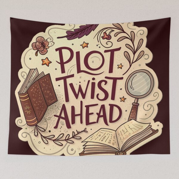 Item preview, Plot Twist Ahead, Quirky Text With A Mystery Book Theme, Bookish Decoration, Book Lovers Gifts, Kindle Stickers, Reading Stickers designed and sold by PixelStoneDesign .