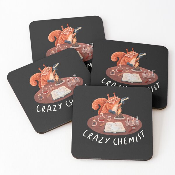 Item preview, Crazy chemist design with a cute squirrel running tests designed and sold by volhakaliaha.