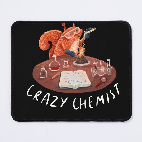 Item preview, Crazy chemist design with a cute squirrel running tests designed and sold by volhakaliaha.