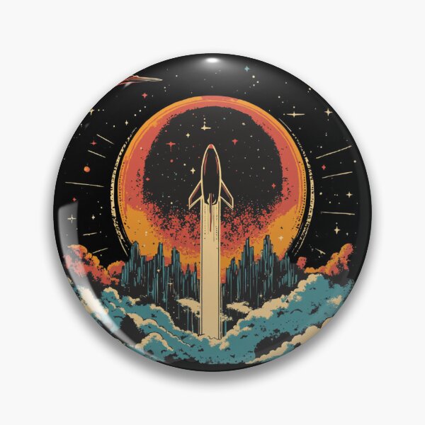 Item preview, Retro Rocket Launch – Vintage Space Exploration Art designed and sold by VividCore.