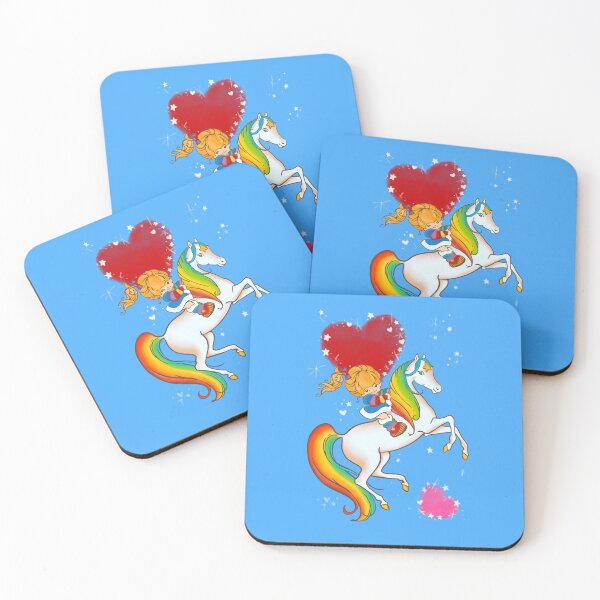 Item preview, Rainbow Horse & Girl Valentine with Heart designed and sold by Shiny Plastic Rainbow.