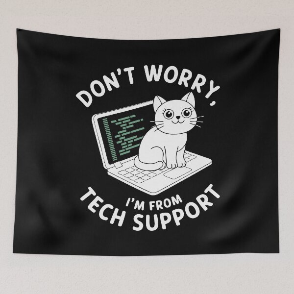 Item preview, Funny Tech Support Cat IT Humor Laptop Cybersecurity Software designed and sold by w1ckerman.